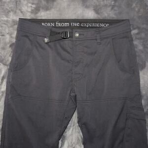 Prana Stretch Zion Pants Men's 31x32L Black Utility Cargo Hiking Walking Nature